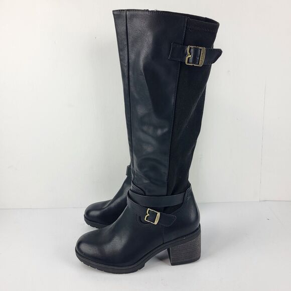 Dr. Scholls Prairie Boots Knee High Faux Leather Riding Black Size 9M - Picture 2 of 13